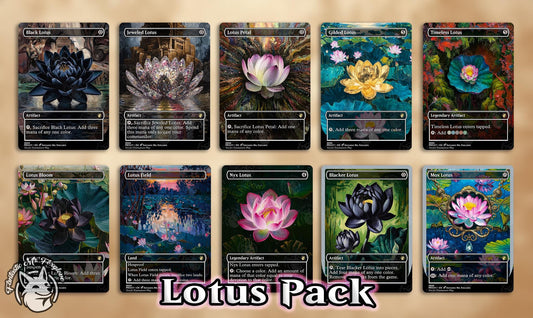 Lotus Pack | Proxy Cards for Cube, Vintage, & Legacy—Includes Black Lotus, Jeweled Lotus, Lotus Petal, Blacker Lotus, Gilded, Nyx, and more!