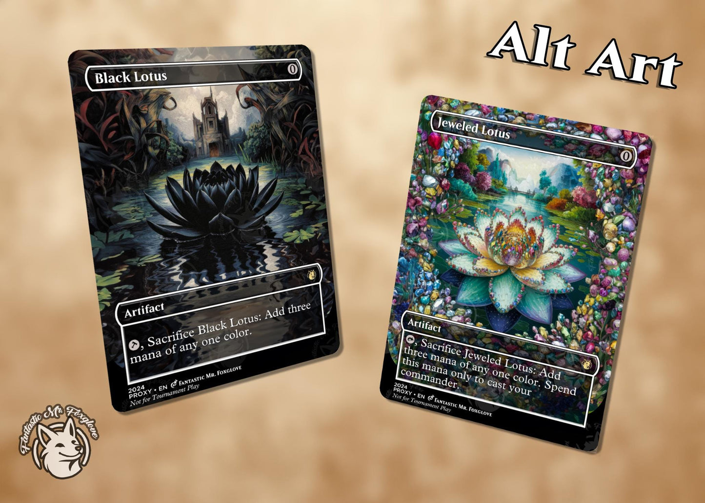 Lotus Pack | Proxy Cards for Cube, Vintage, & Legacy—Includes Black Lotus, Jeweled Lotus, Lotus Petal, Blacker Lotus, Gilded, Nyx, and more!