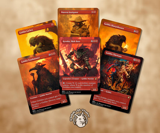 Krenko & Goblin Friends | Proxy cards — Up to 36 Goblins! Goblin Sharpshooter, Lackey, Trashmaster, Chieftan, Warren Instigator and more