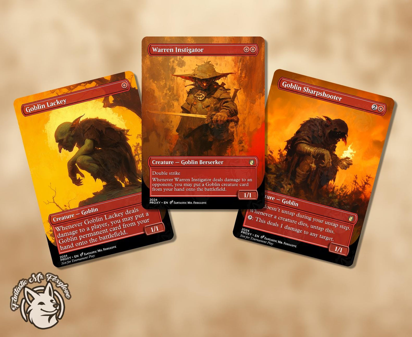 Krenko & Goblin Friends | Proxy cards — Up to 36 Goblins! Goblin Sharpshooter, Lackey, Trashmaster, Chieftan, Warren Instigator and more