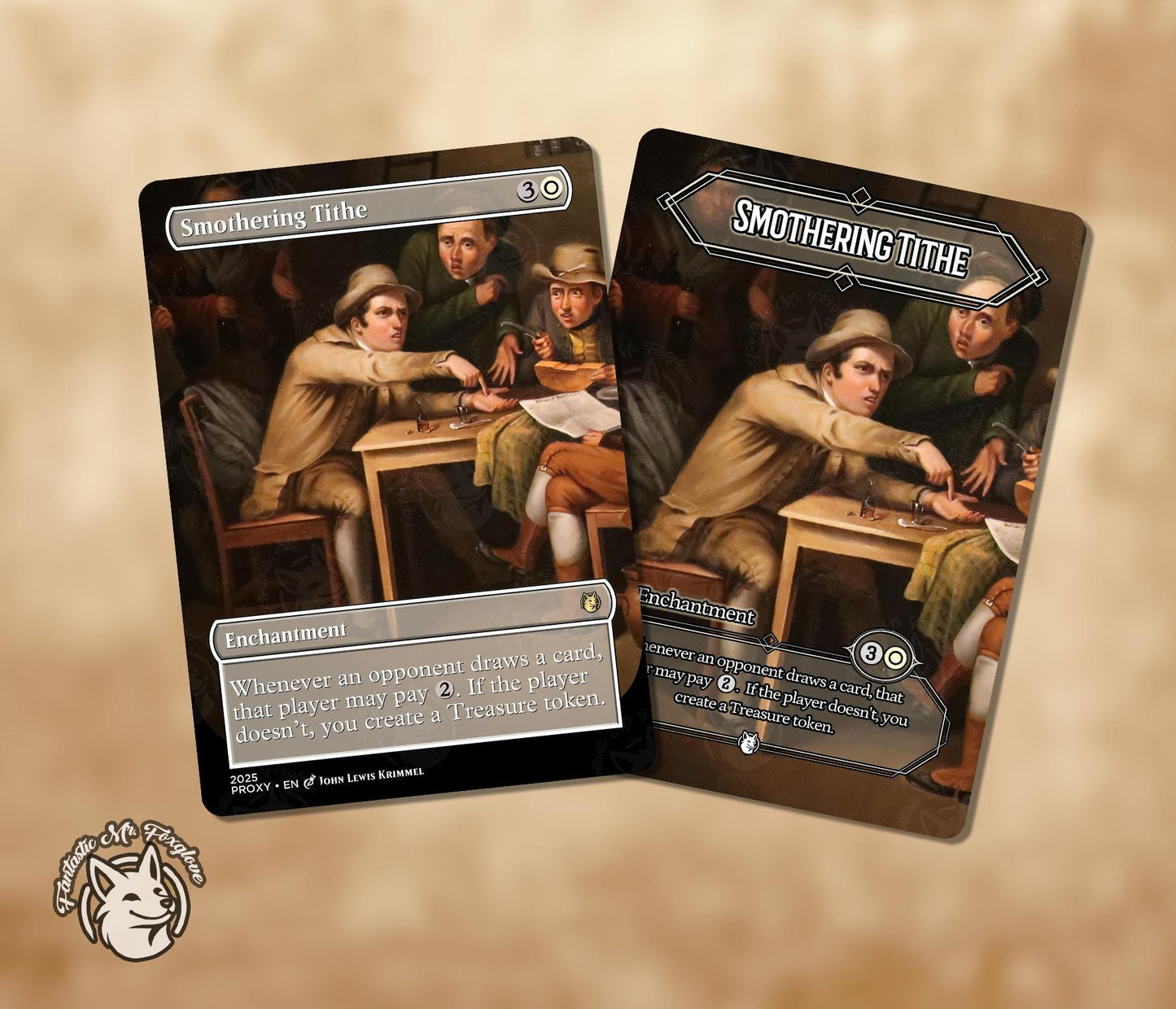 Smothering Tithe | Proxy Card with Meme Art — Art by John Lewis Krimmel (Public Domain) — Choose Your Frame!