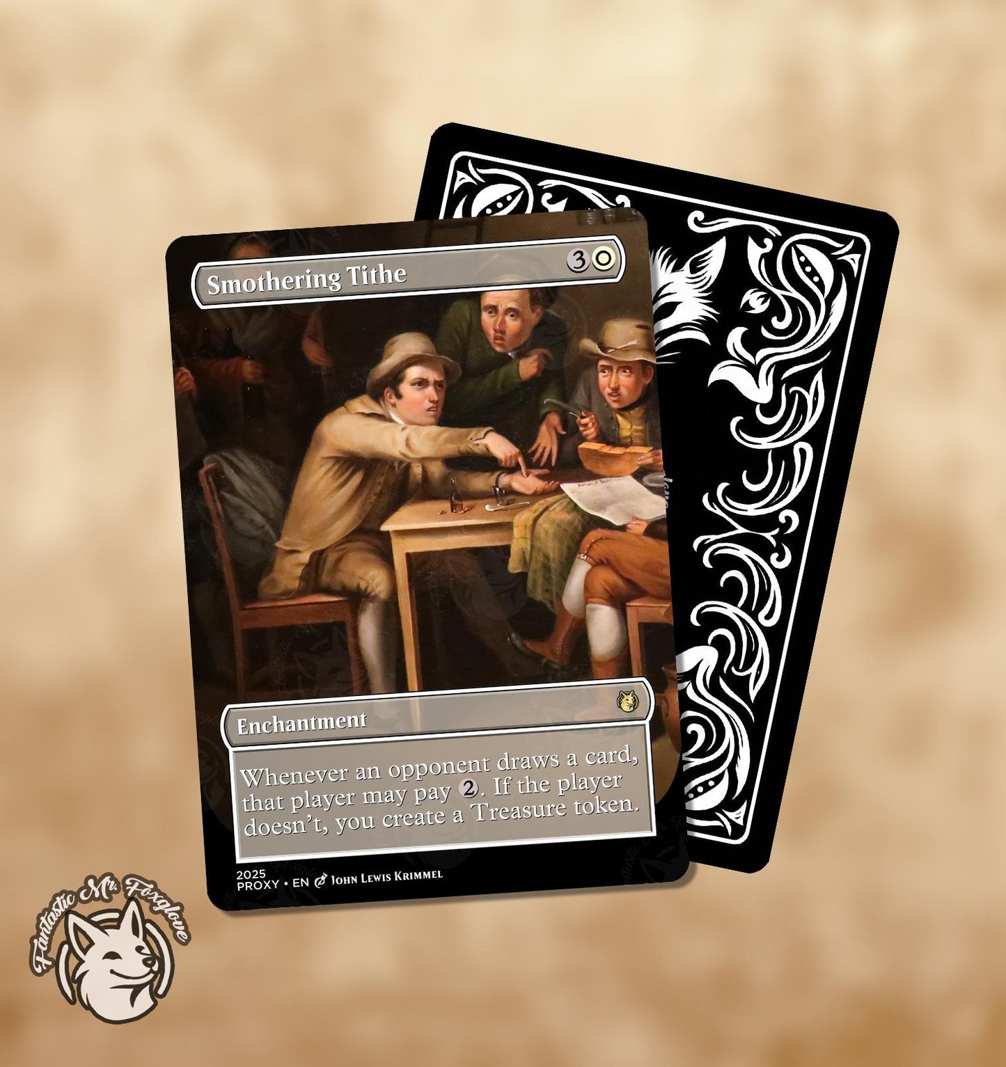 Smothering Tithe | Proxy Card with Meme Art — Art by John Lewis Krimmel (Public Domain) — Choose Your Frame!