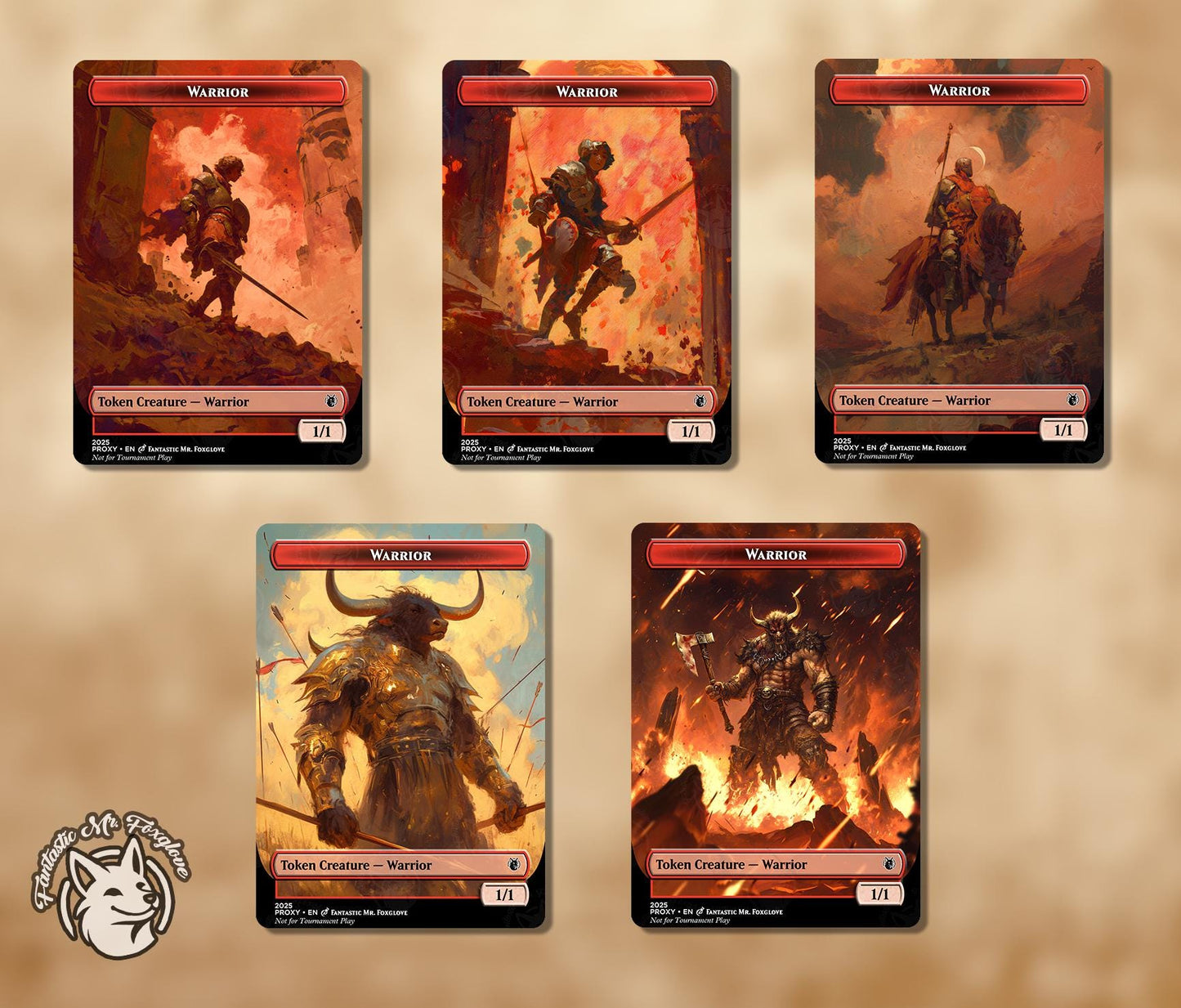 Warrior Token (Red) | Proxy Card — Choose Your Art!