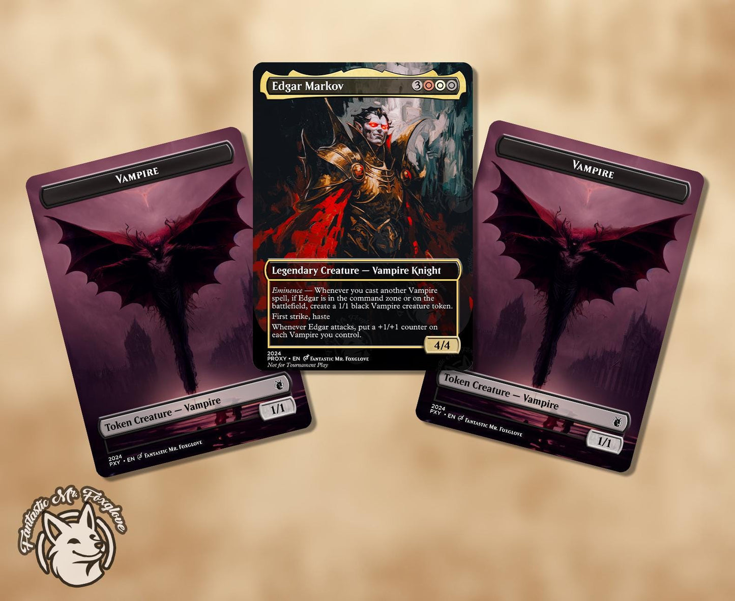 Edgar Markov + Vampire Tokens | Proxy Card (Choose Your Art!)