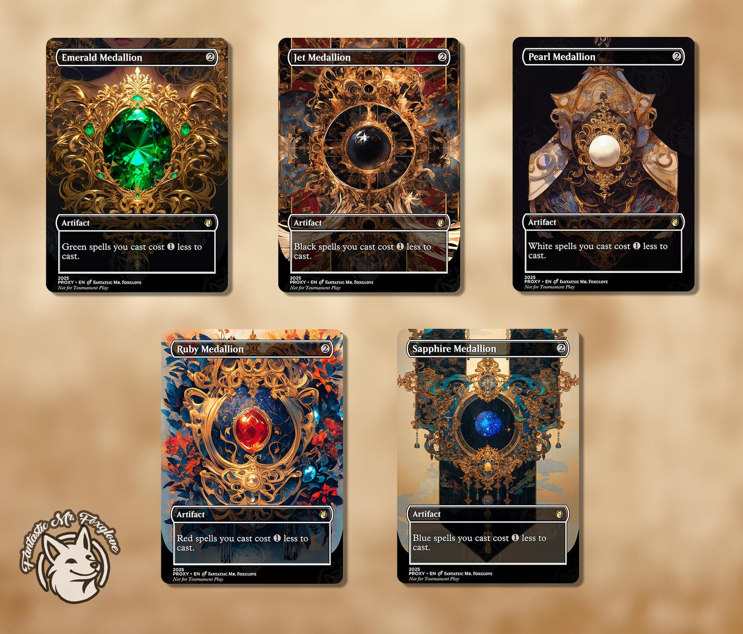 5 Medallions | Proxy Cards — Emerald, Jet, Sapphire, Ruby and Pearl Medallion
