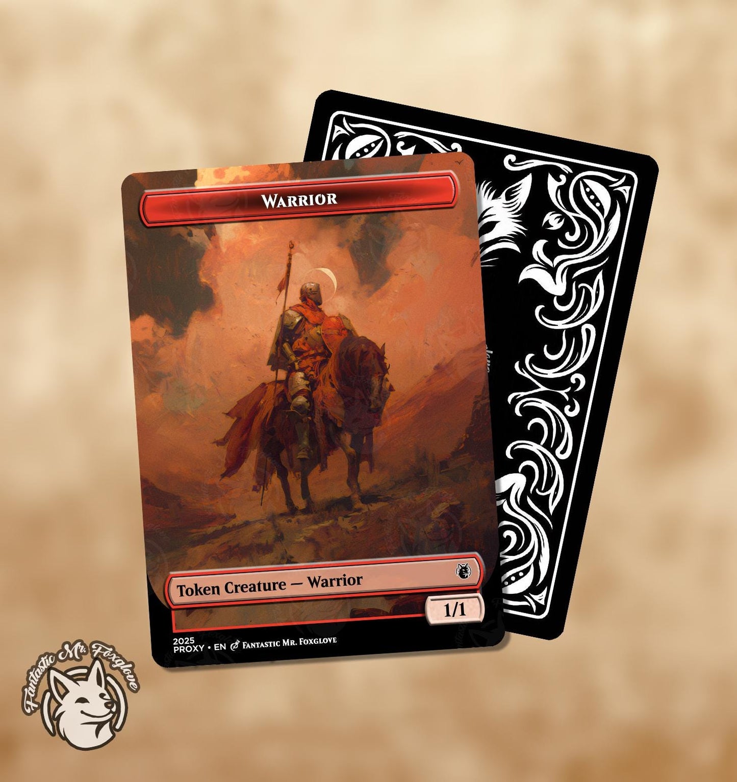 Warrior Token (Red) | Proxy Card — Choose Your Art!
