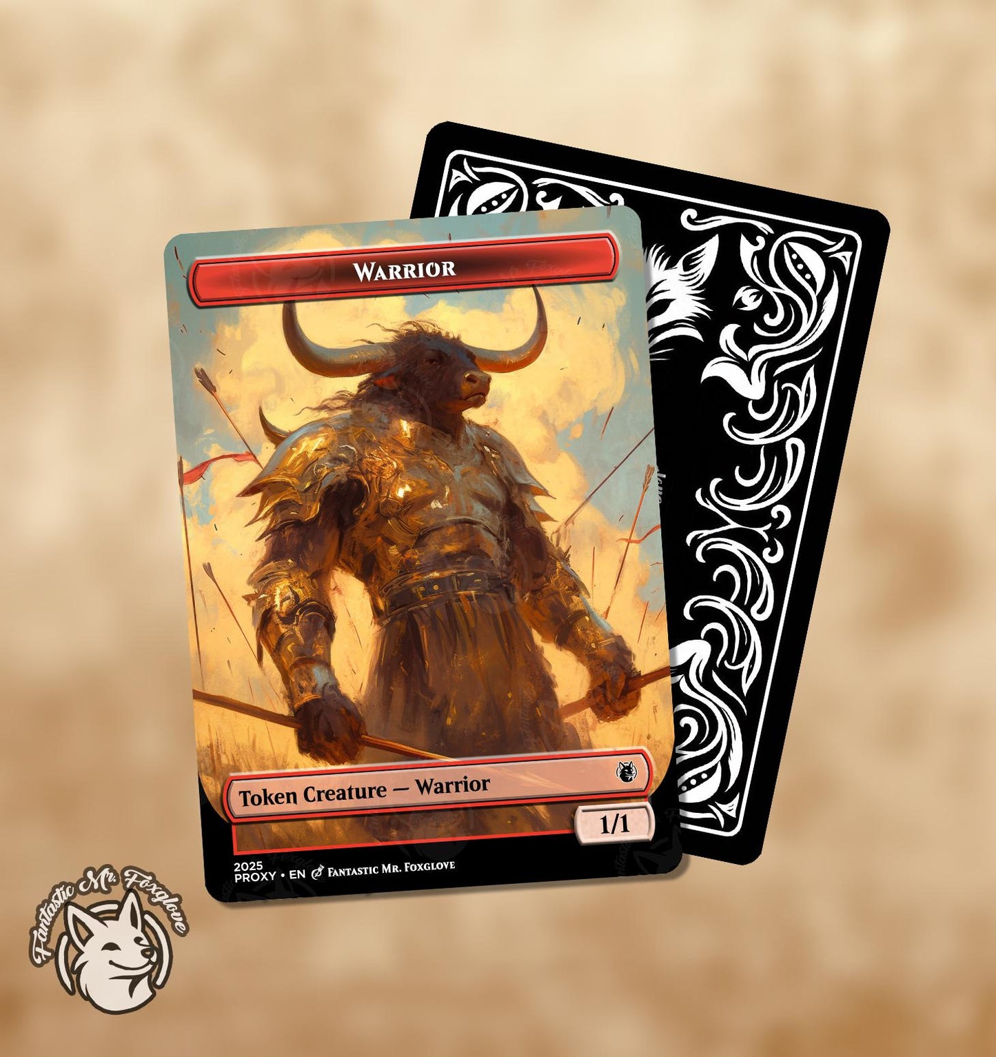 Warrior Token (Red) | Proxy Card — Choose Your Art!