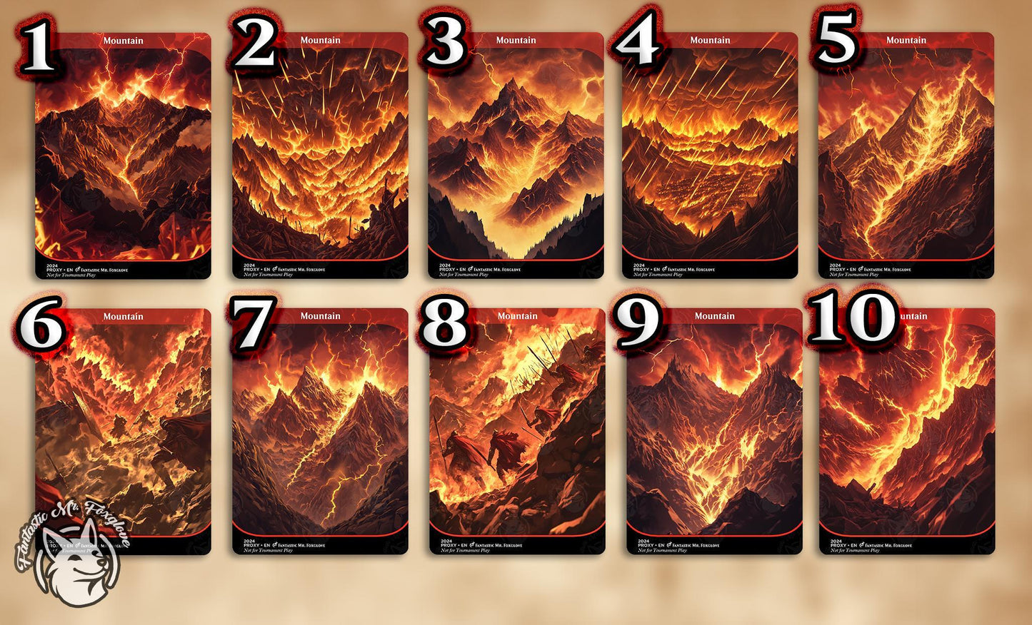 Mountain | Proxy Cards — Basic Mountains — 20 Art Options!