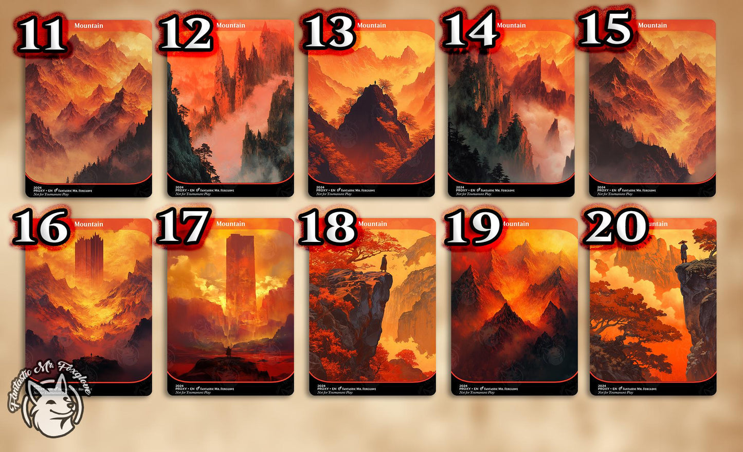 Mountain | Proxy Cards — Basic Mountains — 20 Art Options!