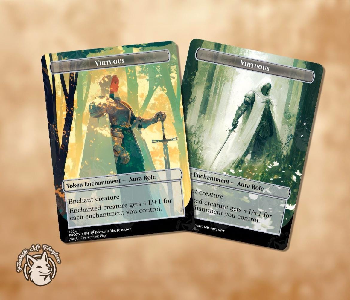 Virtuous Role Token | Proxy Cards — Perfect for Ellivere of the Wild Court!