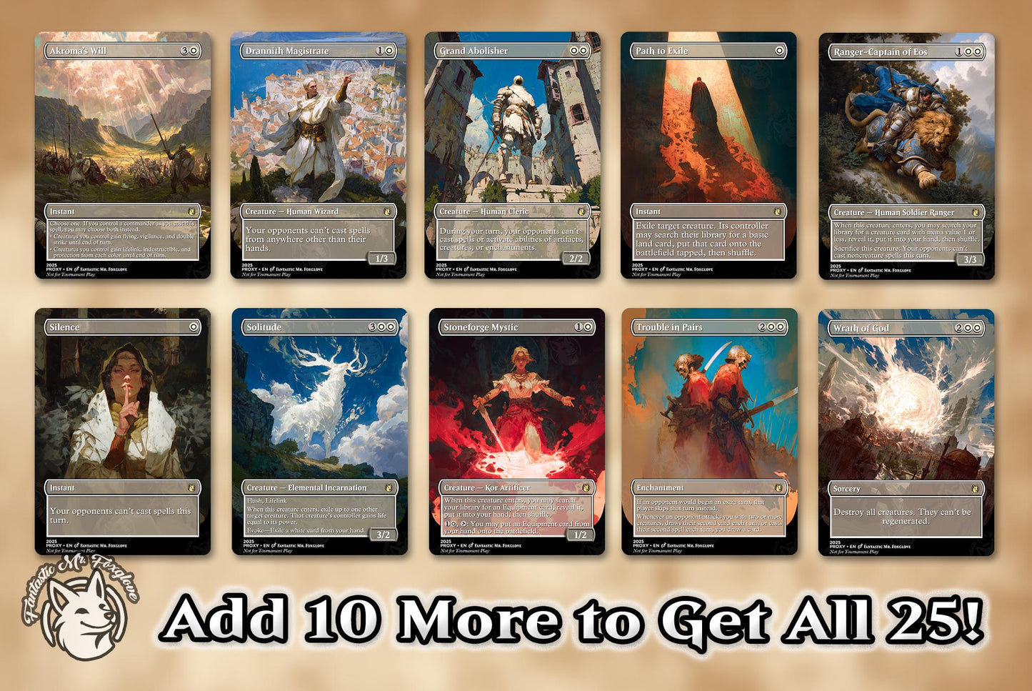 7+ White Staples | Proxy Cards—Smothering Tithe, Anointed Procession, Esper Sentinel, Elesh Norn, Teferi's Protection, Enlightened Tutor etc