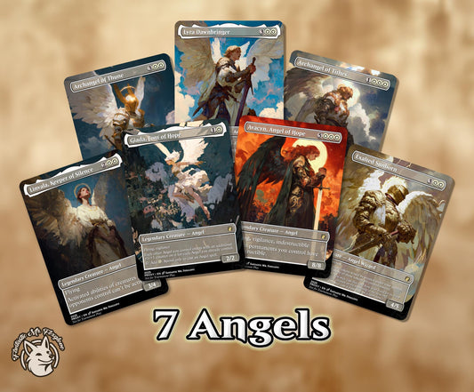 7 Angels | Proxy Cards— Archangel of Thune, Linvala Keeper of Silence, Giada, Exalted Sunborn, Avacyn, Lyra Dawnbringer, Archangel of Tithes