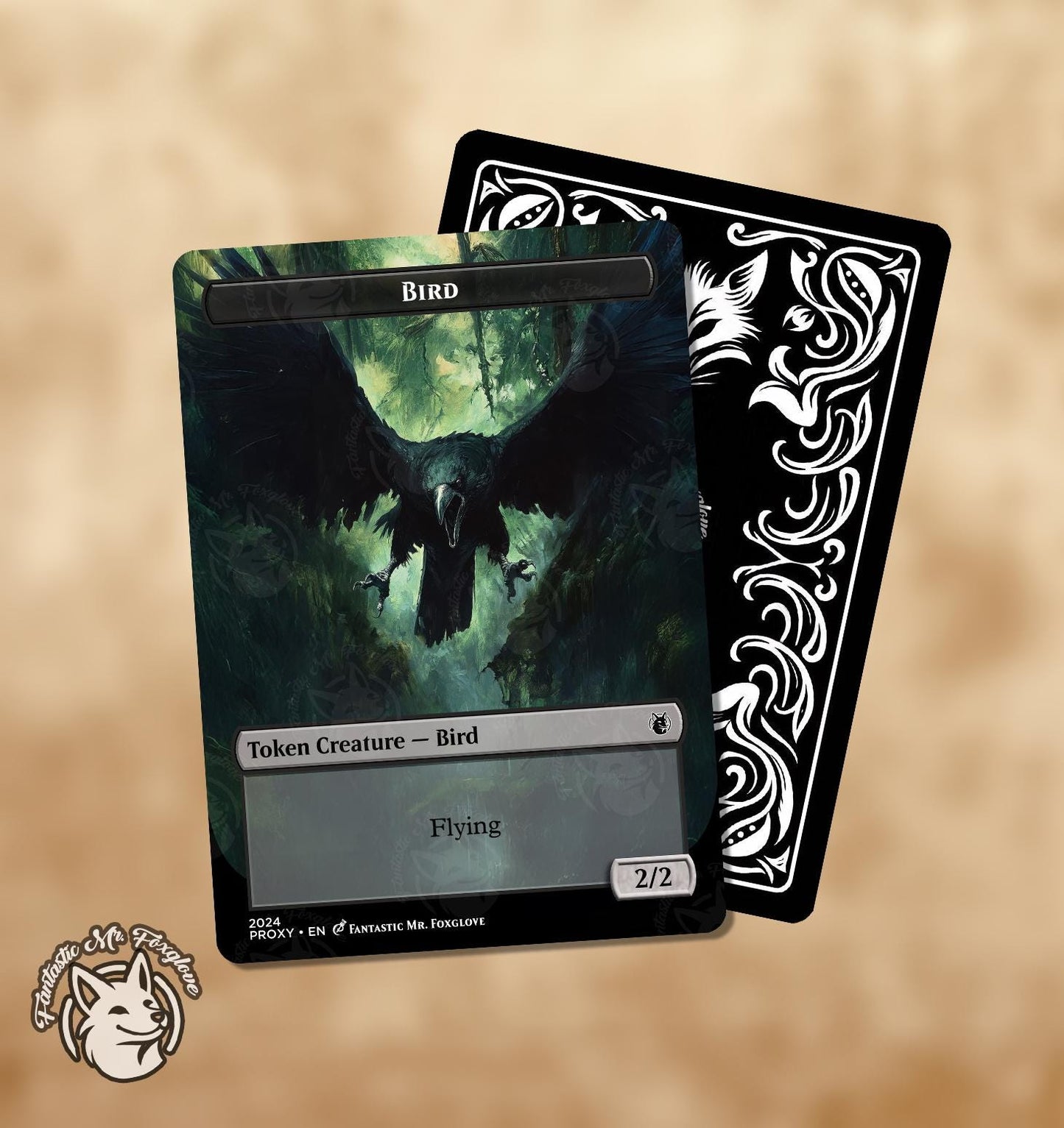 Bird Token | Proxy Card — Black Crow for Rendmaw, Creaking Nest