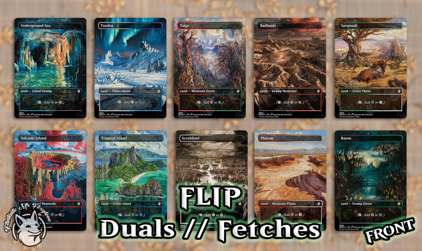 10 Dual // Fetch Lands | DOUBLE-FACED Proxy Cards
