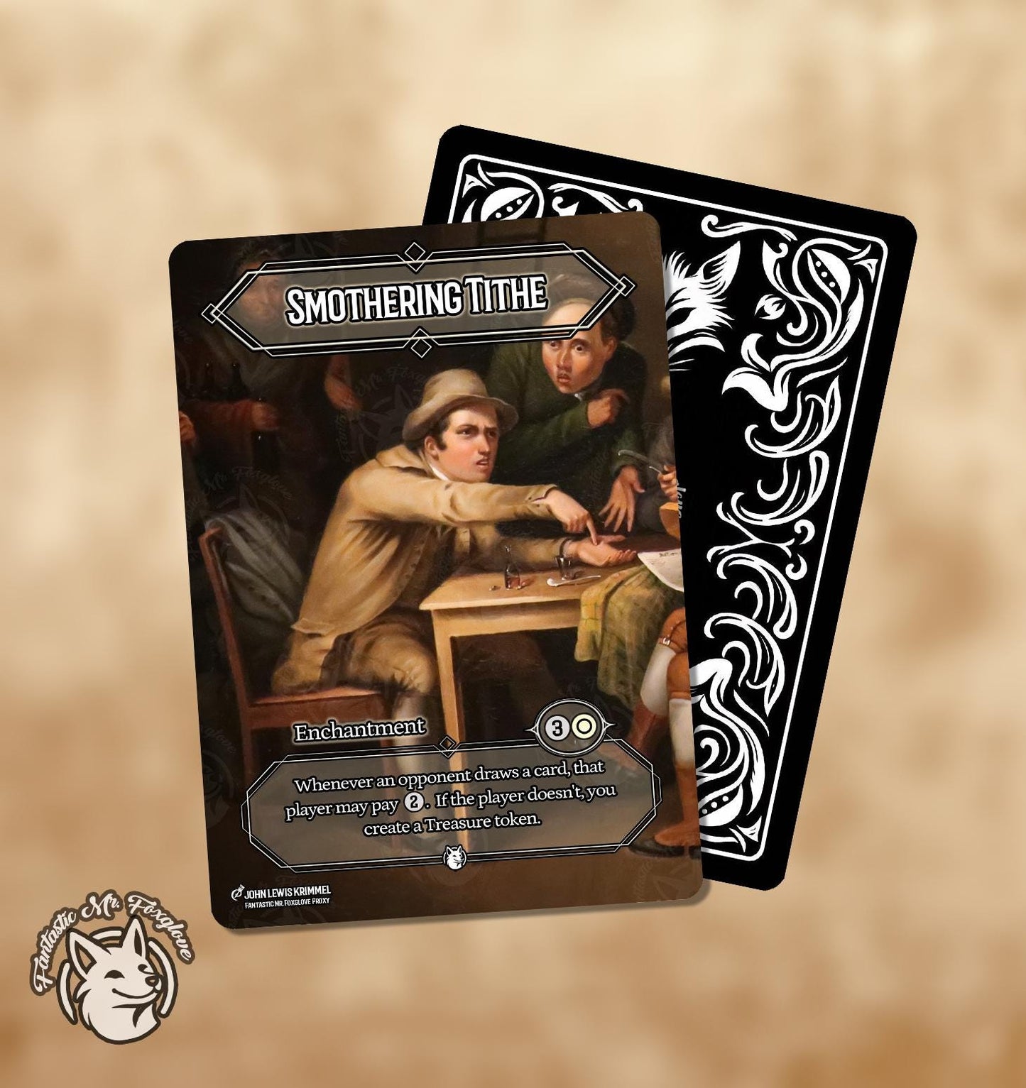Smothering Tithe | Proxy Card with Meme Art — Art by John Lewis Krimmel (Public Domain) — Choose Your Frame!