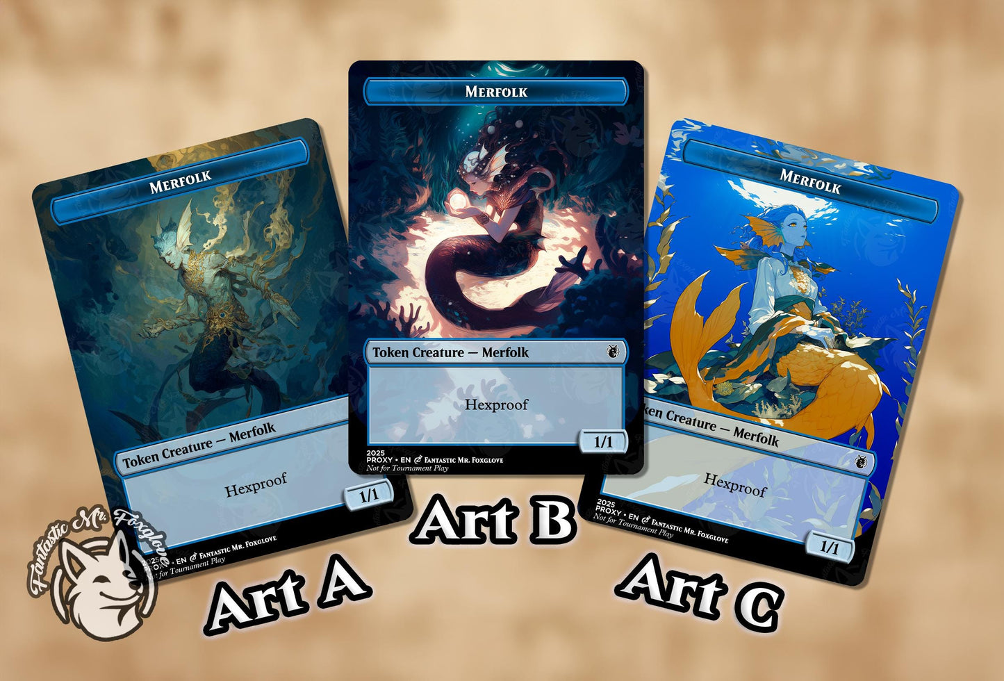 Merfolk Token | Proxy Card — Choose Your Art!