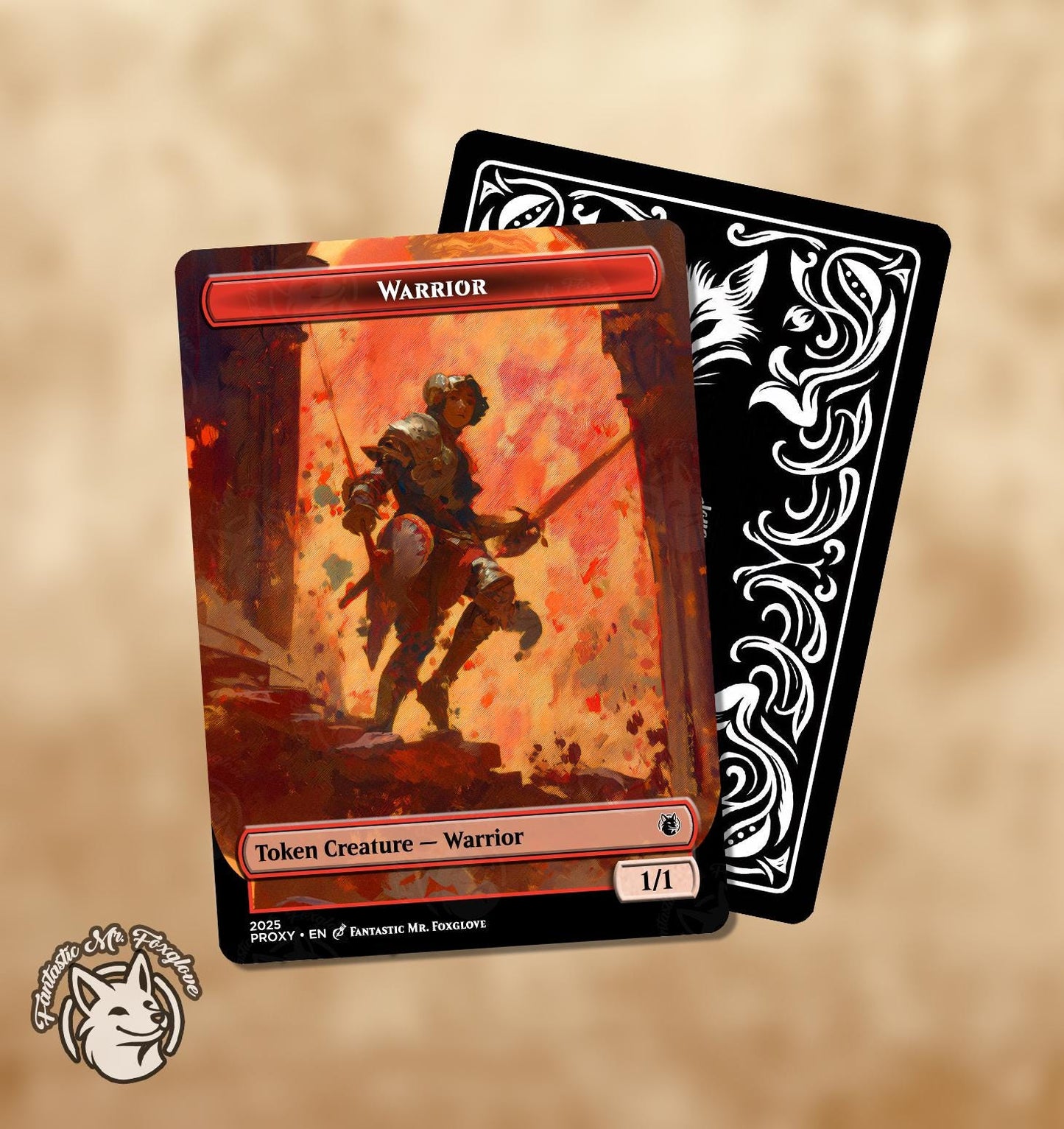 Warrior Token (Red) | Proxy Card — Choose Your Art!
