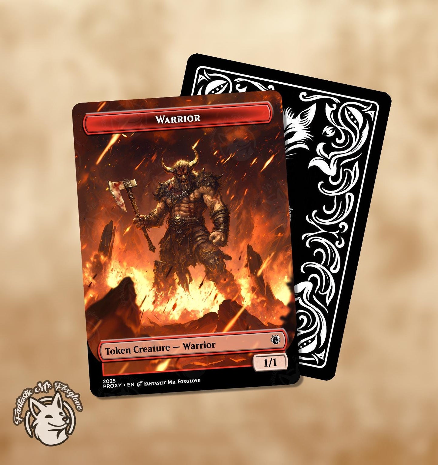 Warrior Token (Red) | Proxy Card — Choose Your Art!