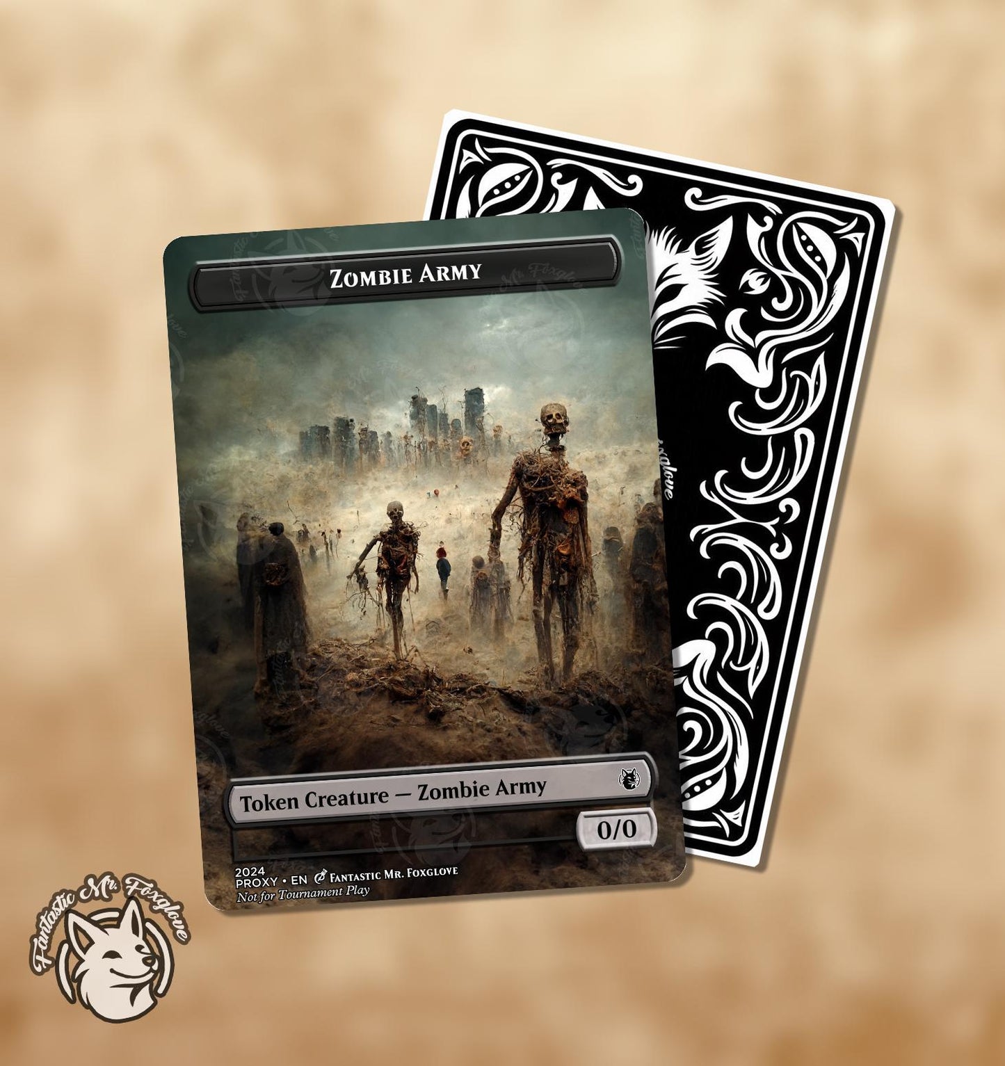 Zombie Token | Custom Art Proxy Card — Choose Your Art! Includes Decayed and Zombie Army Options