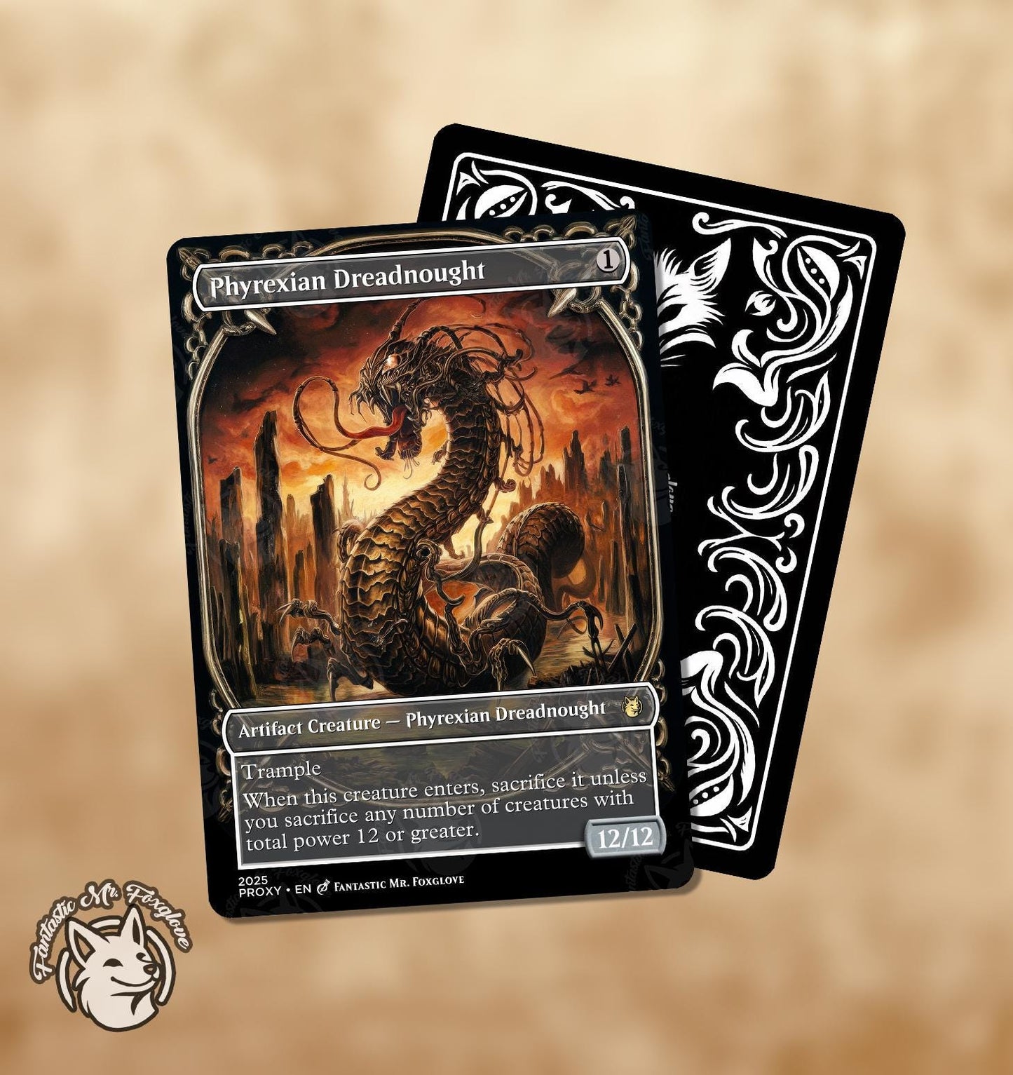 3 Artifact Monsters | Proxy Cards — Phyrexian Dreadnought, Blightsteel Colossus & Walking Ballista