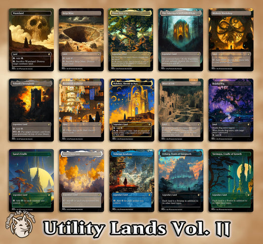 15+ Utility Lands | Proxy Cards — 2 Volumes! Buy Both for a Free Cmd Tower!—Tomb, Cradle, Coffers, Saga, City, Workshop, Bazaar, Academy