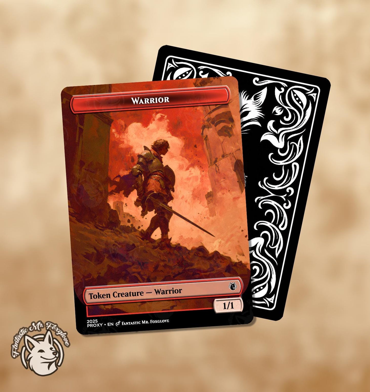 Warrior Token (Red) | Proxy Card — Choose Your Art!