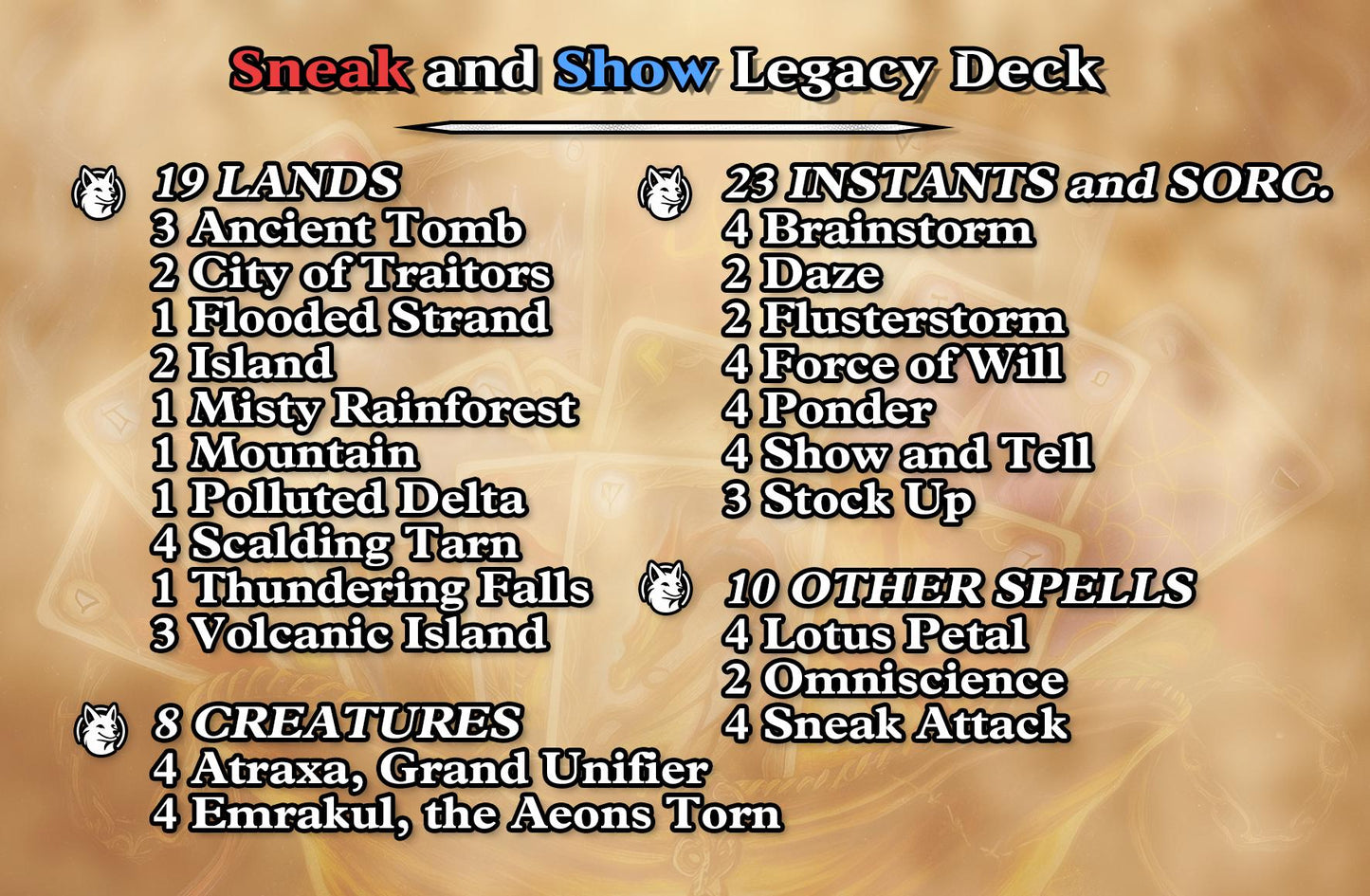 Show and Tell Legacy Proxy Deck | 75 Proxy Cards for Playtesting