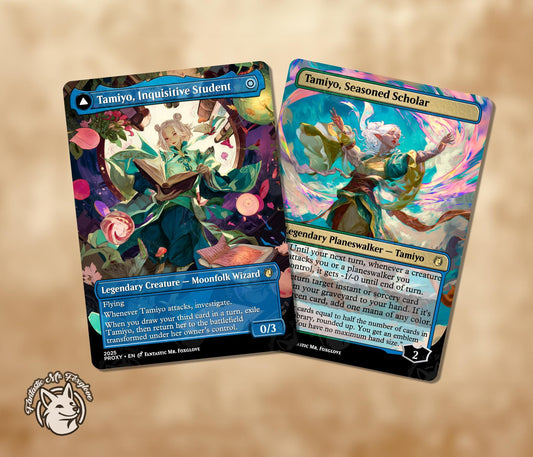 Tamiyo, Inquisitive Student // Tamiyo, Seasoned Scholar | Double-Faced Proxy Card