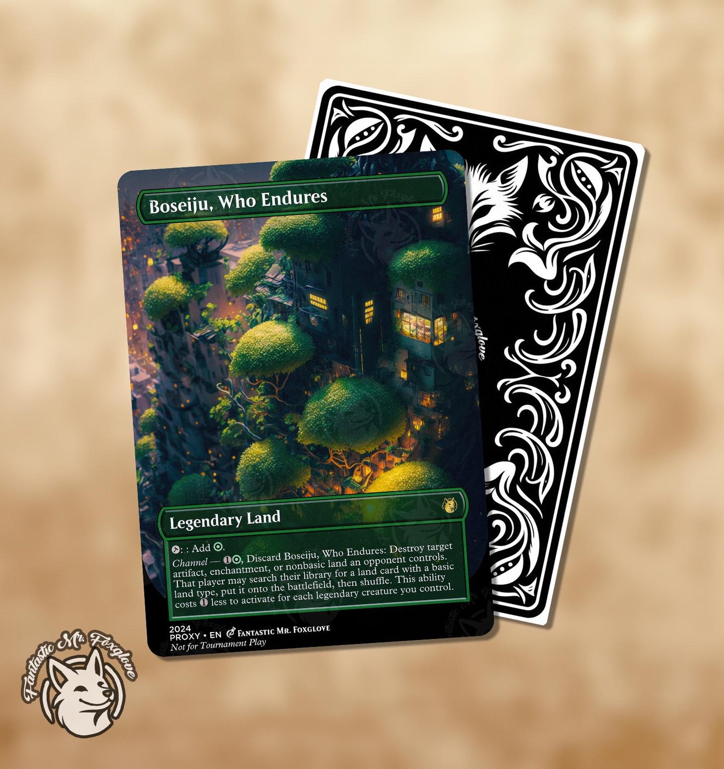 3 Channel Lands | Proxy Cards — Otawara Soaring City, Boseiju Who Endures & Takenuma Abandoned Mire