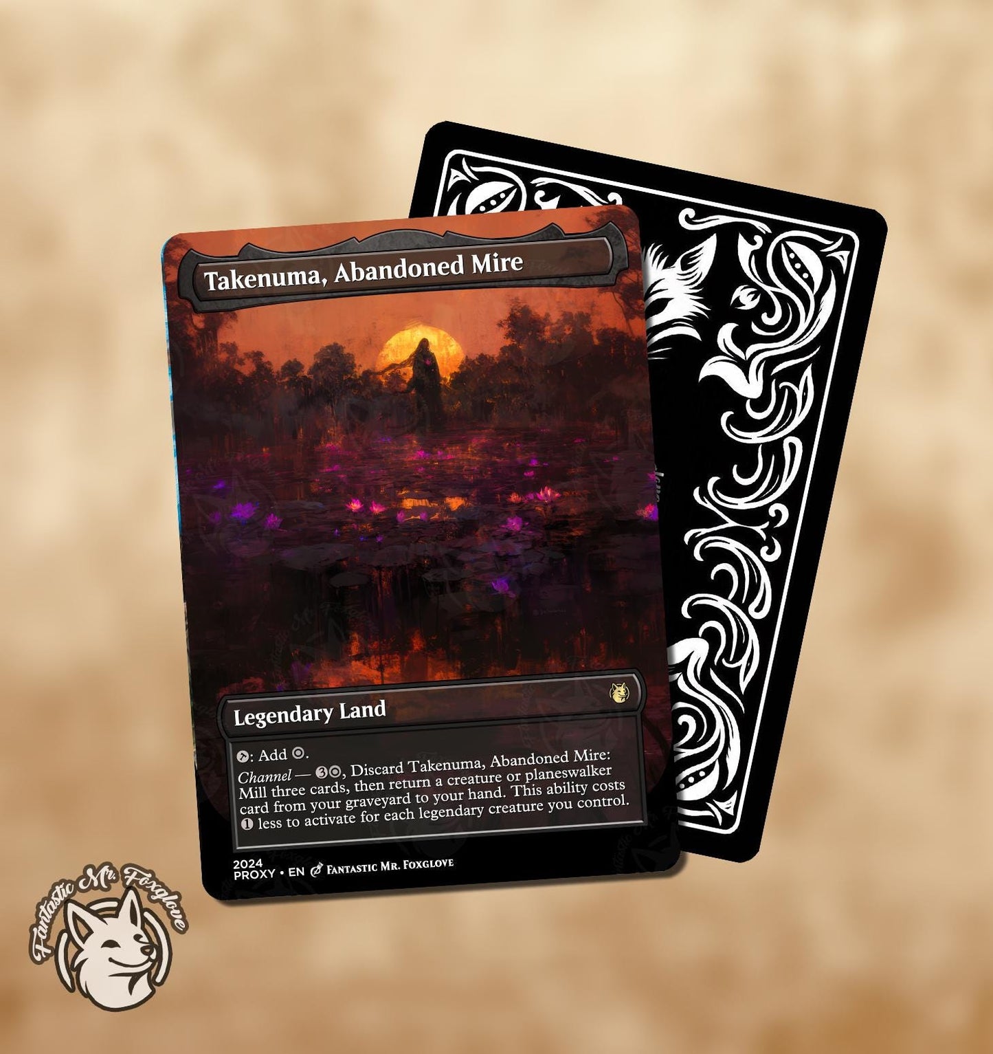 3 Channel Lands | Proxy Cards — Otawara Soaring City, Boseiju Who Endures & Takenuma Abandoned Mire