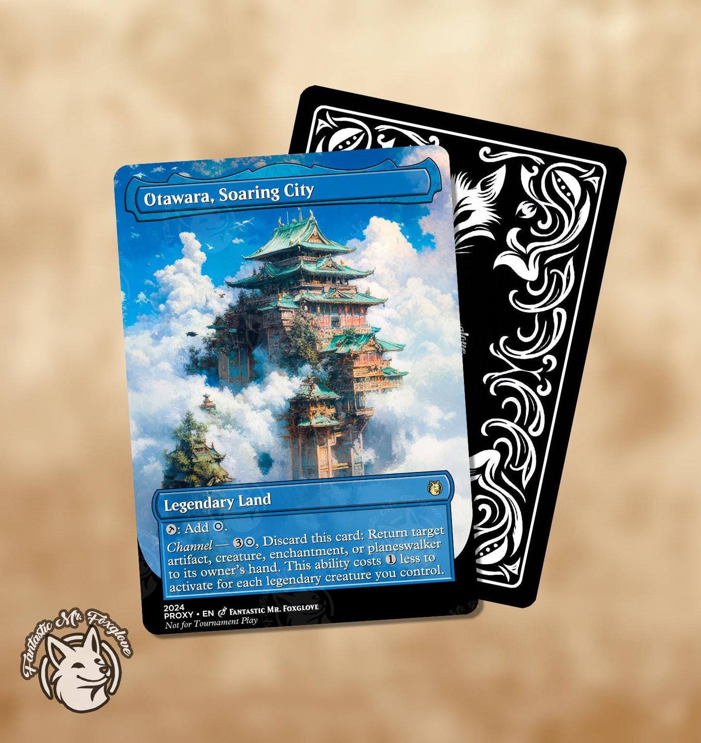 3 Channel Lands | Proxy Cards — Otawara Soaring City, Boseiju Who Endures & Takenuma Abandoned Mire