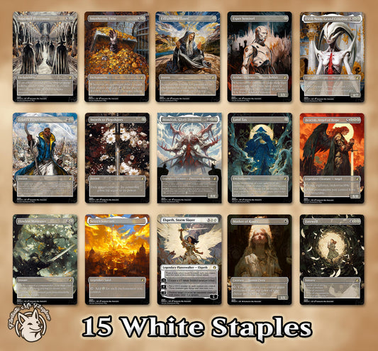 7+ White Staples | Proxy Cards—Smothering Tithe, Anointed Procession, Esper Sentinel, Elesh Norn, Teferi's Protection, Enlightened Tutor etc
