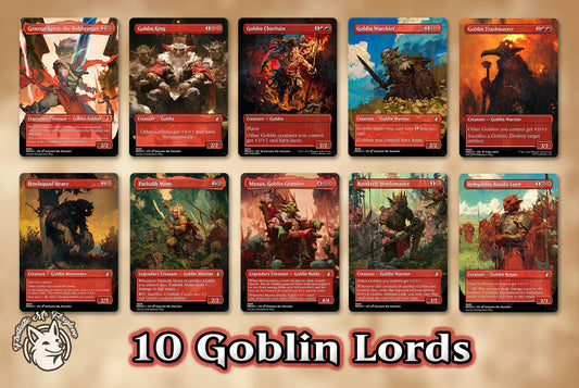 10 Goblin Lords | Proxy Cards — Muxus, General Kreat, Goblin King, Warchief, Trashmaster, Chieftain, Howlsquad, Pashalik, Rundvelt, and more