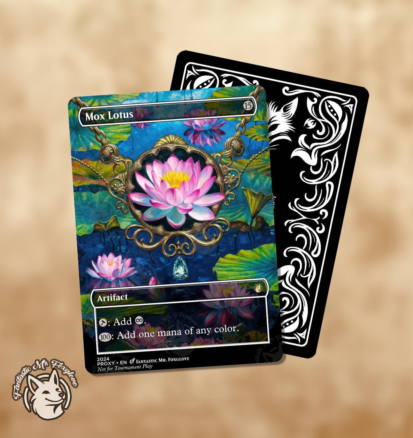 3 Un Mana Rocks | Proxy Cards — Blacker Lotus, Gleemox, Mox Lotus