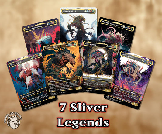 7+ Sliver Legends | Proxy Cards — Sliver Queen, Sliver Overlord, The First Sliver, Sliver Legion, Hivelord, Gravemother, Slivdrazi