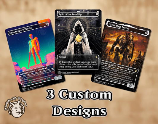 3 Custom Artifacts | CUSTOM-Designed Proxy Cards Perfect For Cube — Designed by Us, **NOT Legal in Any Official Format**