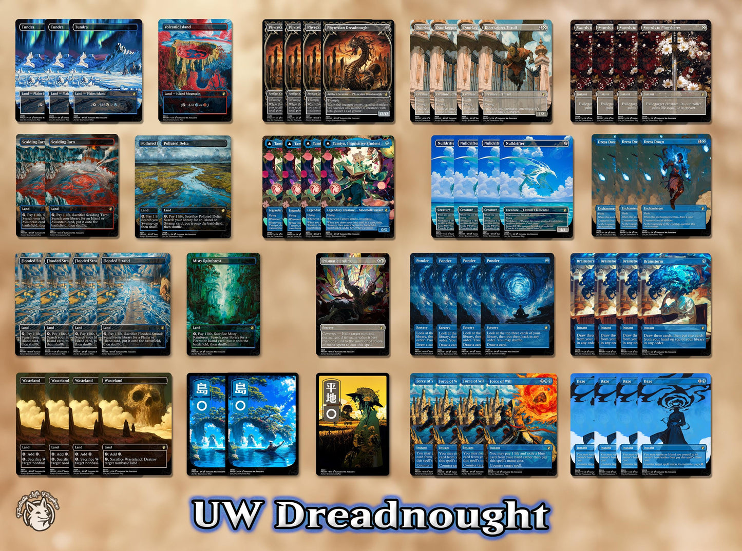 UW Dreadnought Legacy Proxy Deck | 75 Proxy Cards for Playtesting — Fun, Competitive, Ready-to-Play Deck!